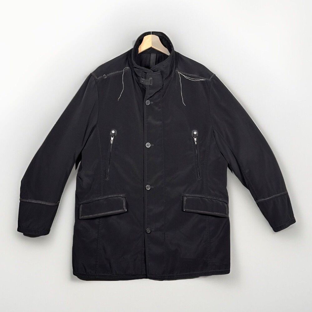 GIMOS Black Full Zip Multipocket Coat Jacket Size 52 / L